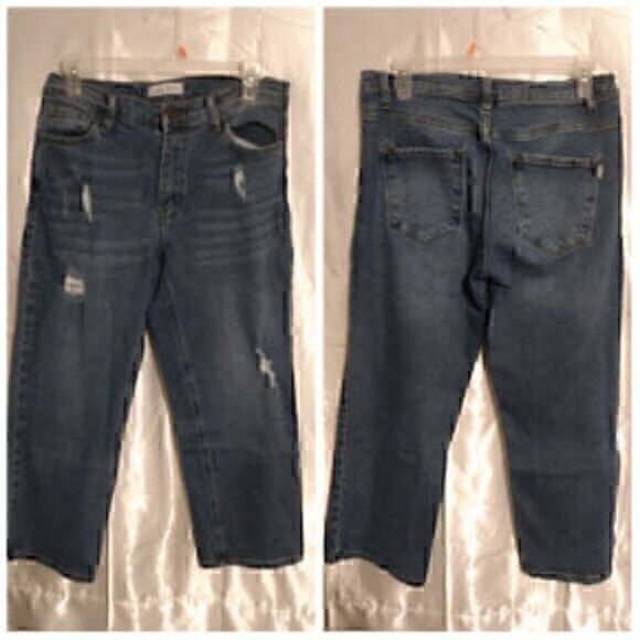Denim - Luna Nora Croppef Distressed  Medium Wash Jeans 10